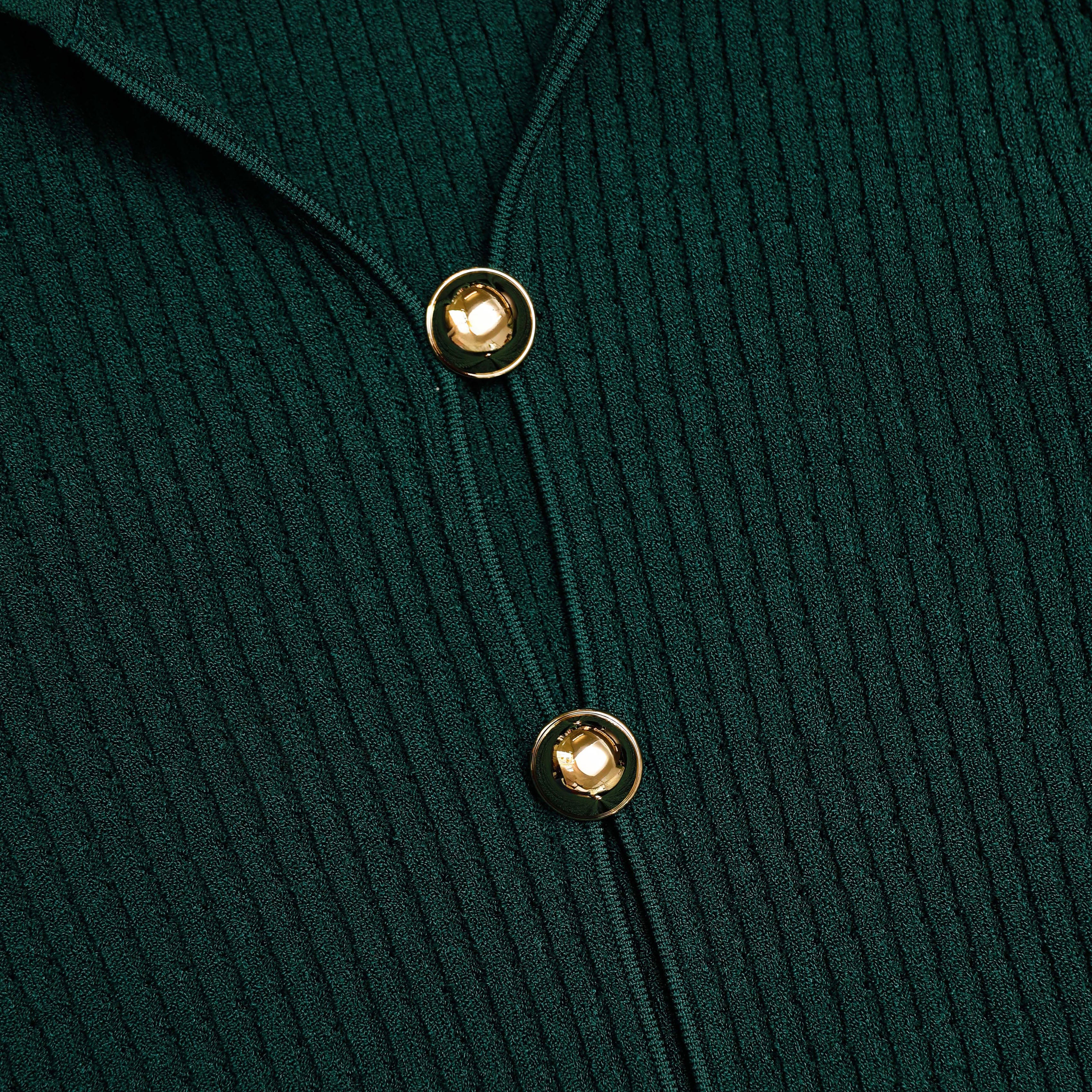 Green Keyhole Knit Midi Dress