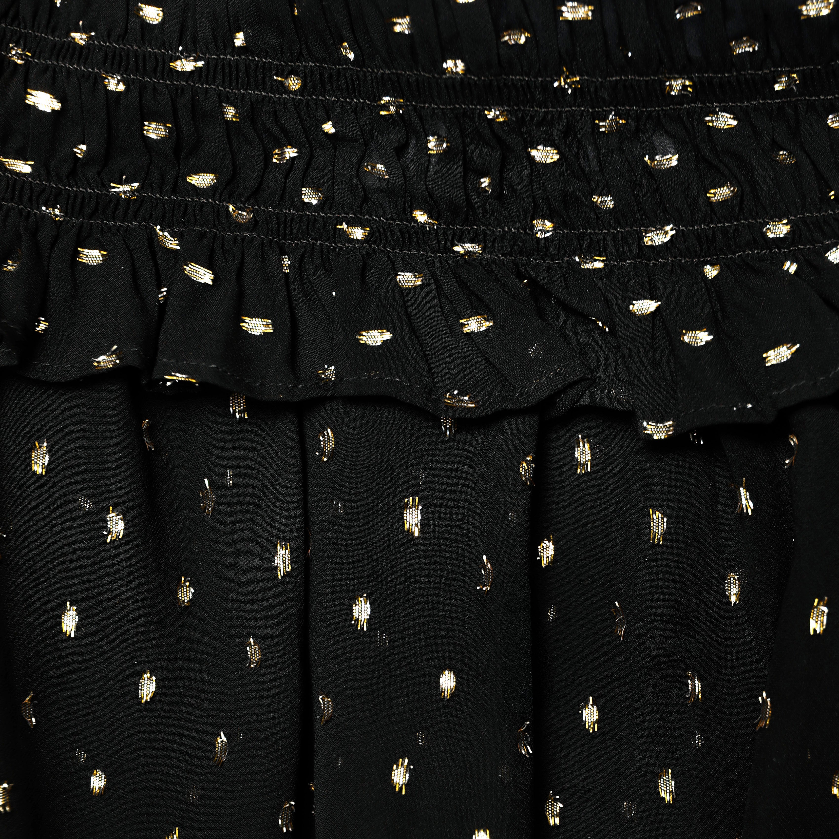 Black And Gold Chiffon Top