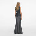 Grey Tailored Satin Maxi Dress
