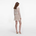 Cream Organza Lace Mini Dress
