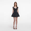Black Polka Dot Cotton Mini Dress