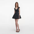 Black Polka Dot Cotton Mini Dress