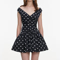 Black Polka Dot Cotton Mini Dress