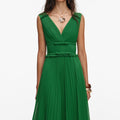 Green Chiffon Midi Dress