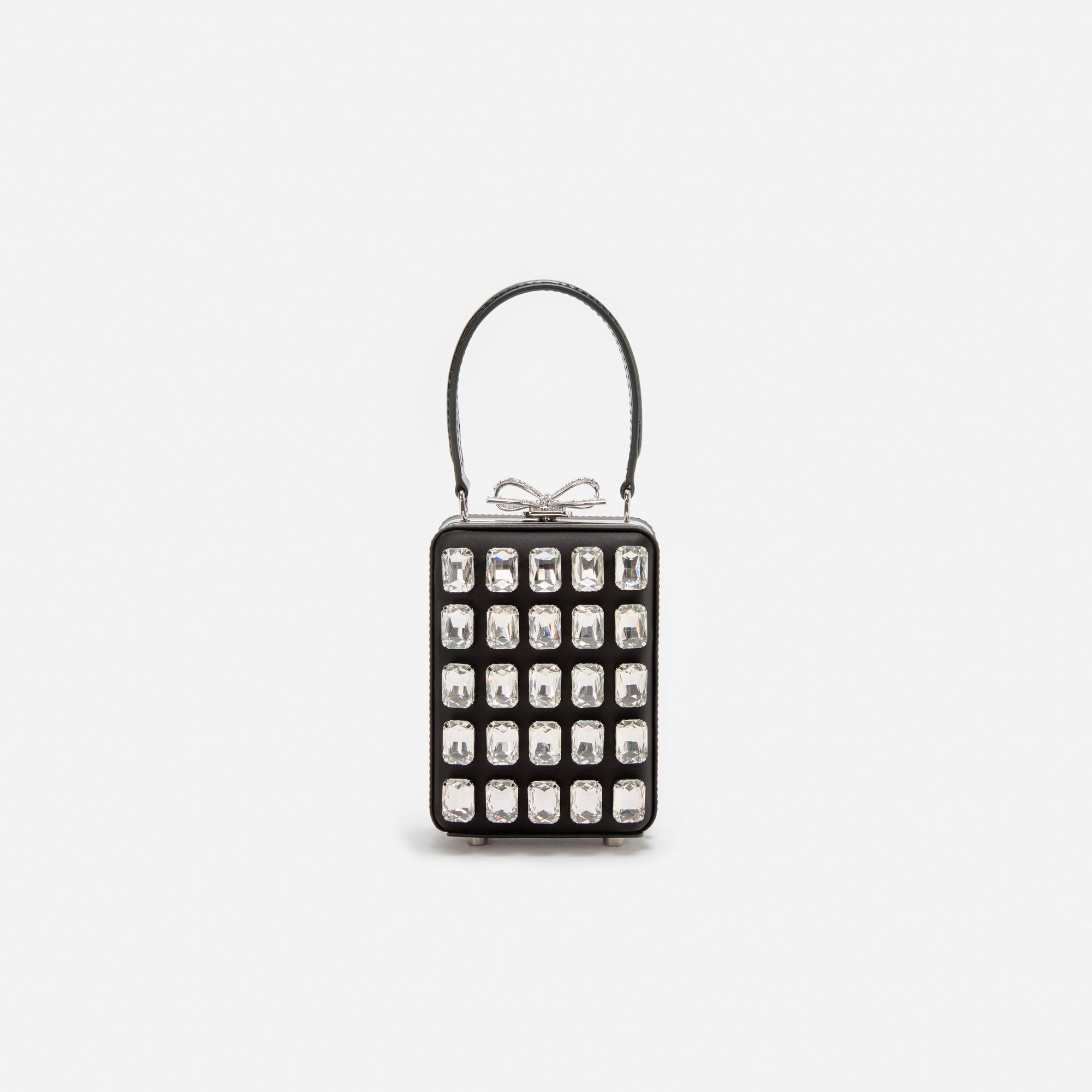 Black Satin Crystal Micro Bag