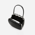 Black Croc Leather Compact Mini Bag