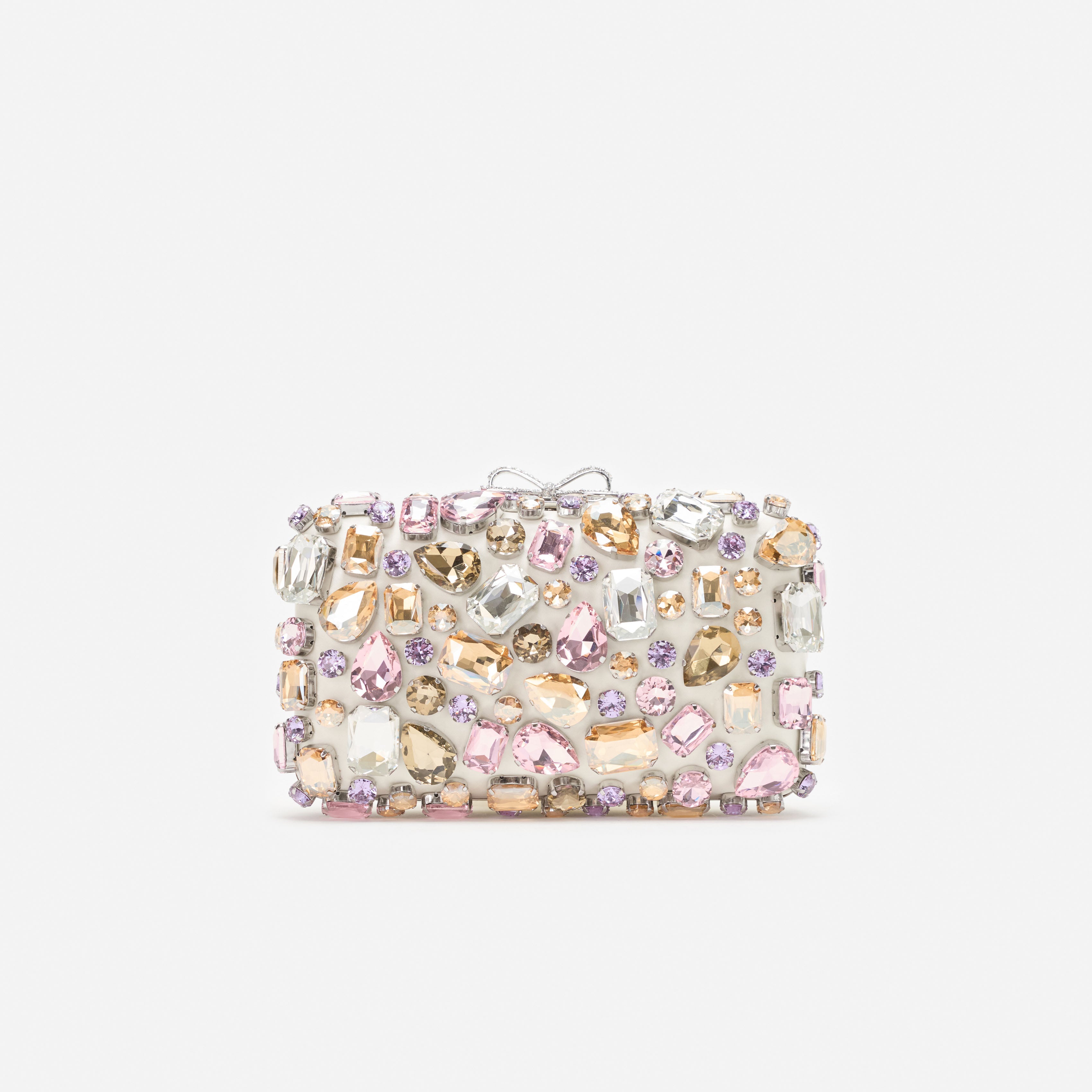 Multi Crystal Embellished Clutch Bag