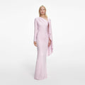 Pink Jersey Drape Maxi Dress