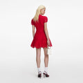 Red Fine Lace Mini Dress