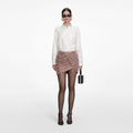 Cream Satin Jacquard Blouse