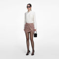 Cream Satin Jacquard Blouse