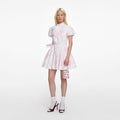 Pink Floral Cotton Drape Mini Dress