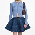 Blue Pearl Trim Cardigan
