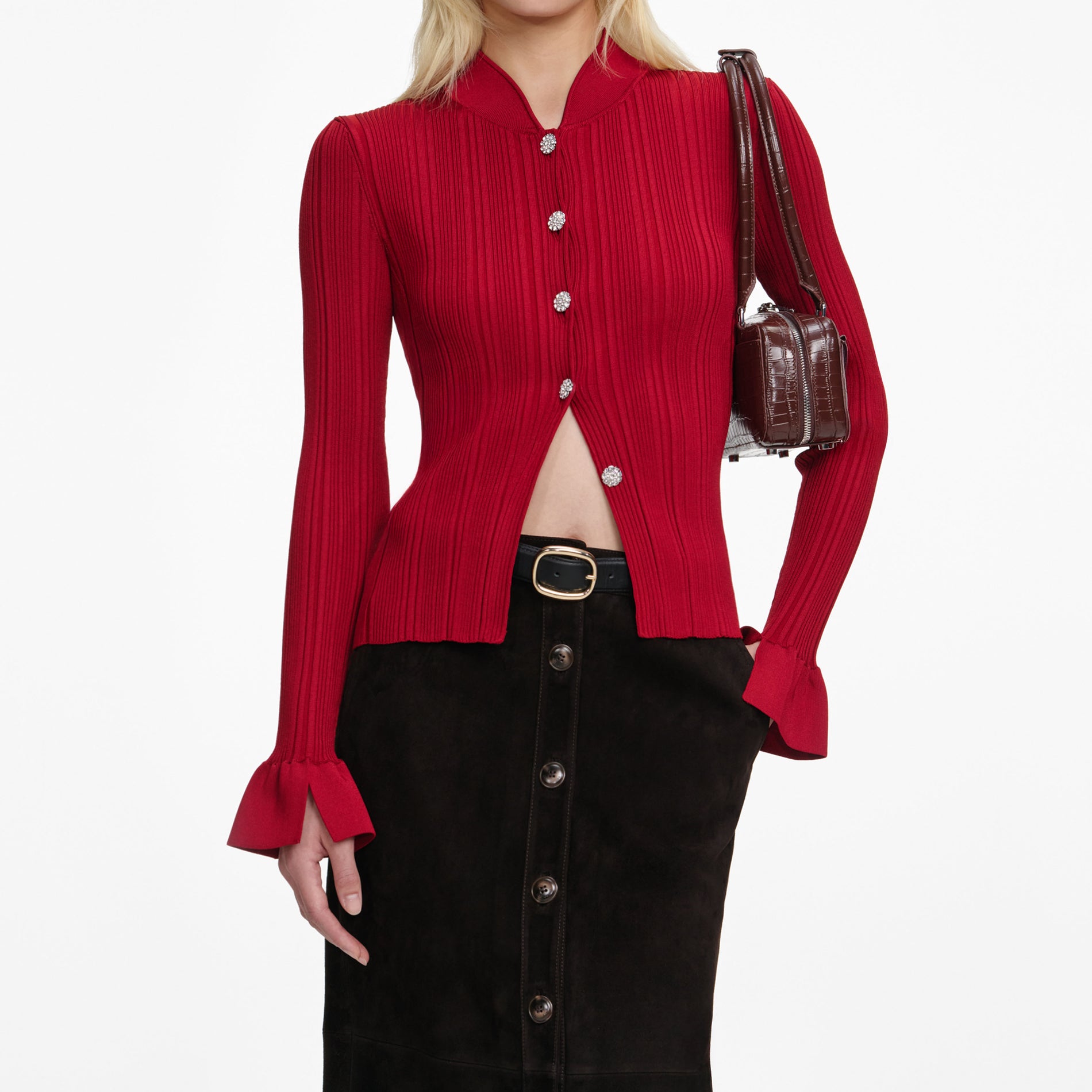 Red Viscose Cardigan