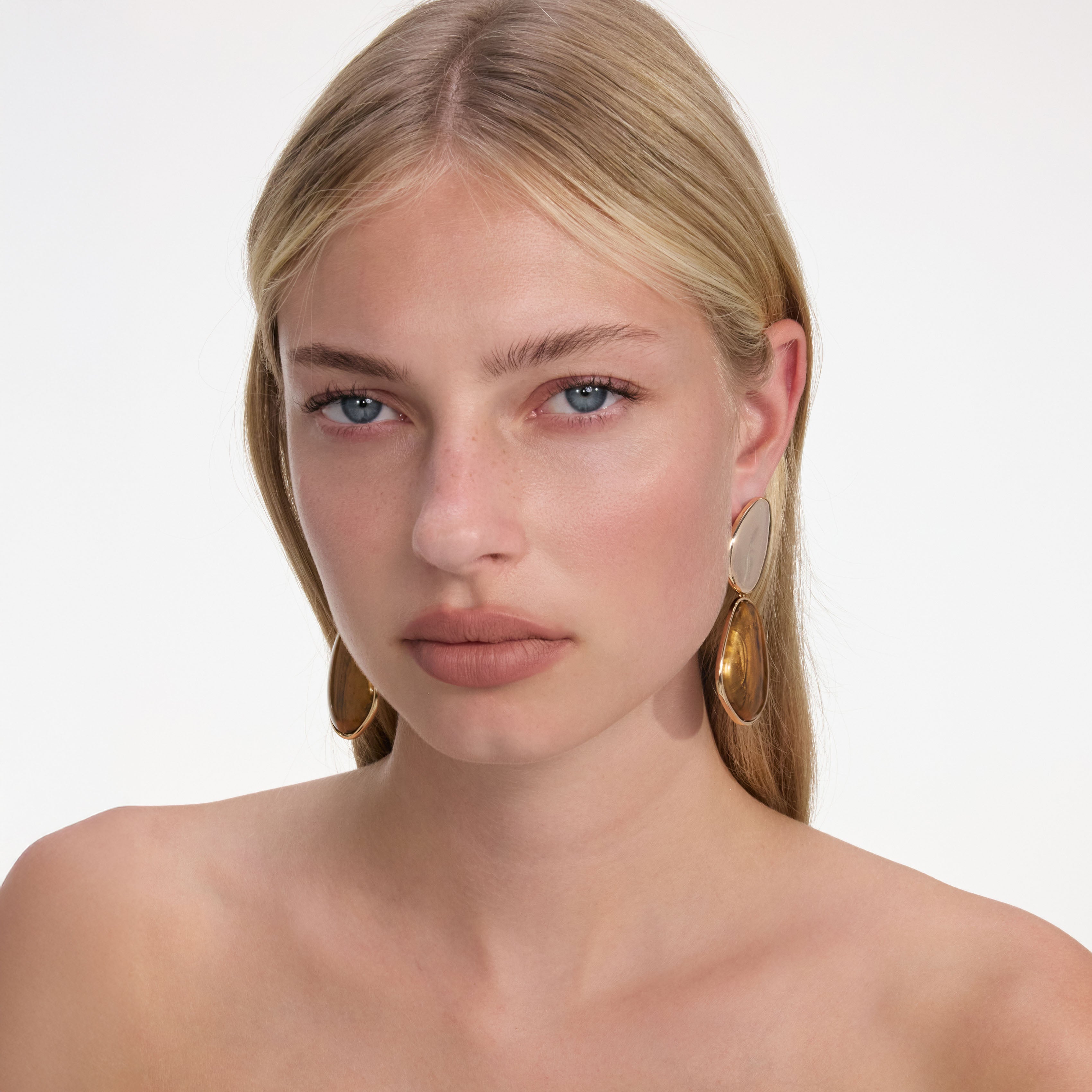 Gold Tiger Eye Tiered Earrings