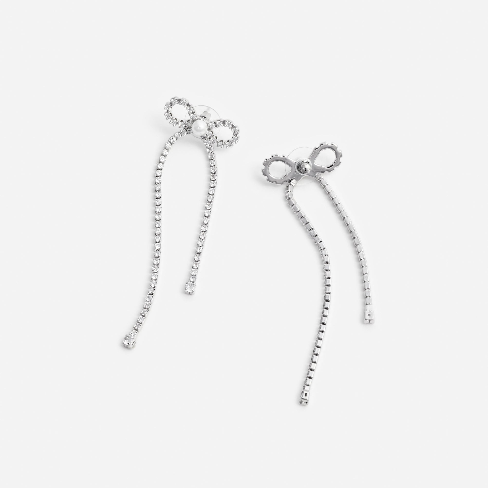 Crystal Droplet Bow Earrings