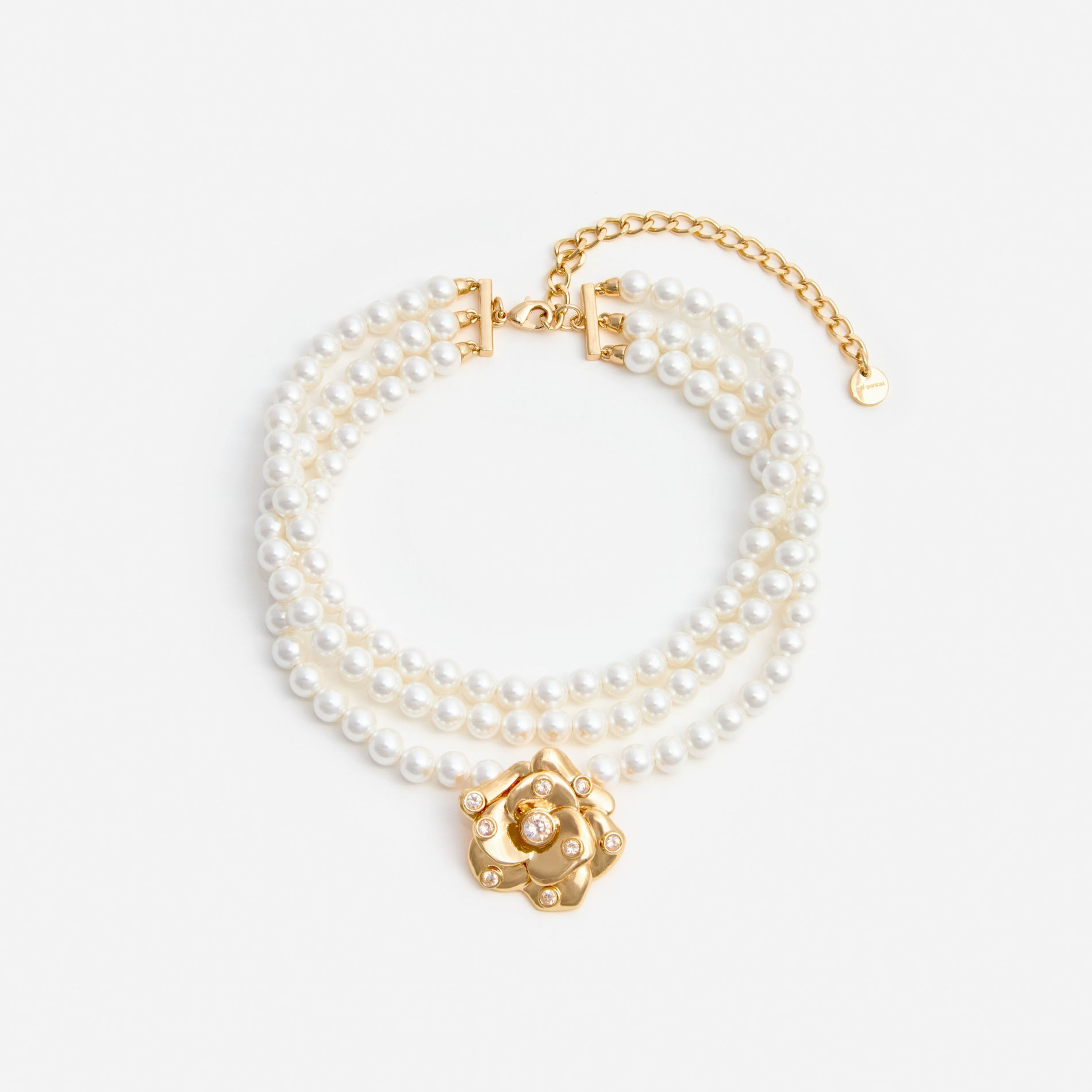 Gold Flower Pearl Choker