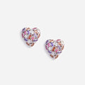 Multi Embellished Heart Earrings
