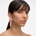 Pink Crystal Cluster Earrings