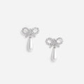 Crystal Bow Pearl Earrings