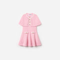 Pink Knitted Cape Dress