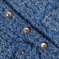 Textured Denim Heart Trim Jacket