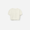 Cream Short Sleeve Flower Cardigan