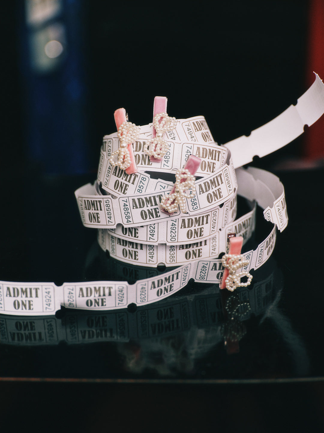 Multi Velvet Pearl Bow Hairclips