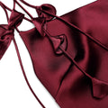 Burgundy Satin Flower Mini Dress