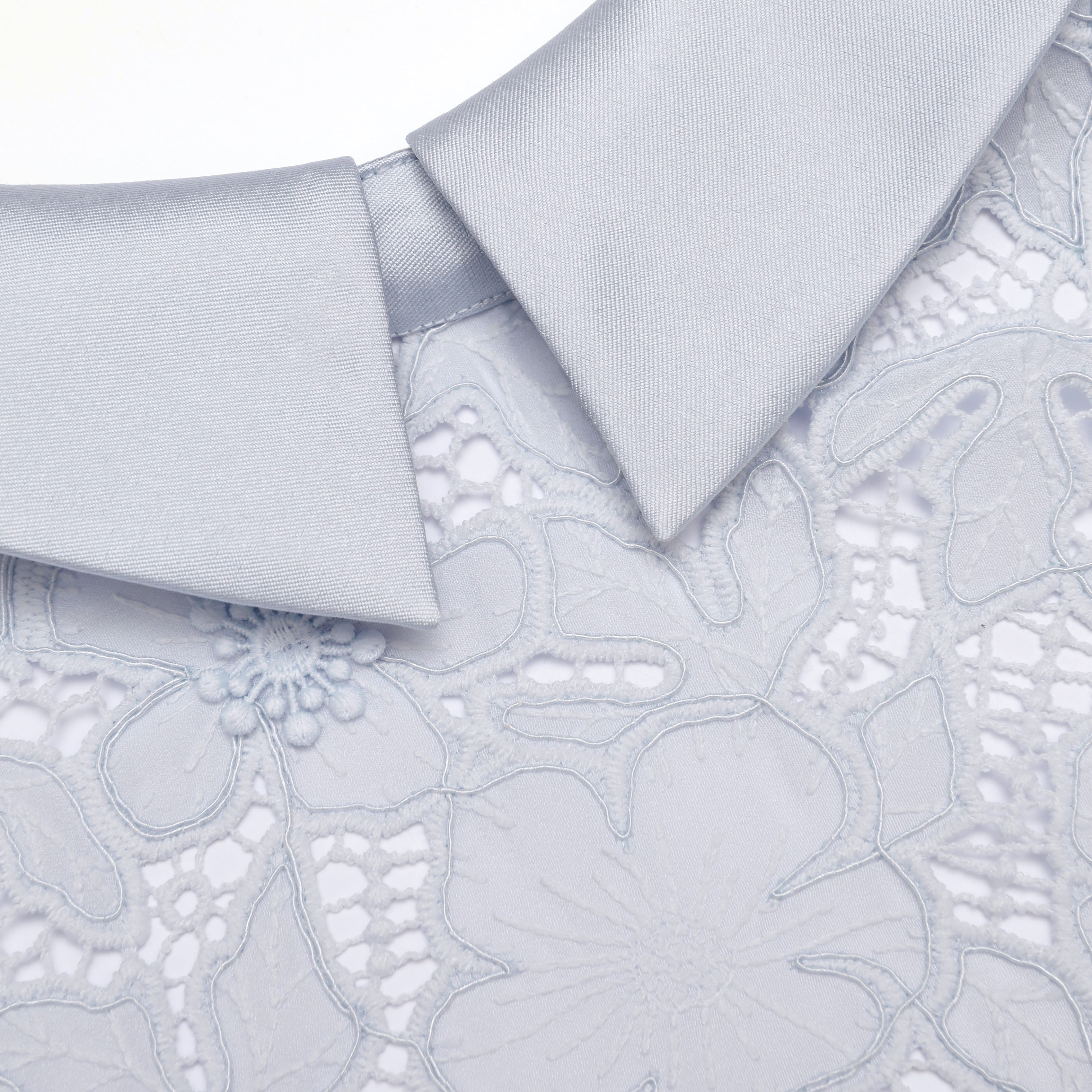 Blue Guipure Lace Midi Dress