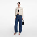 Cream Embellished Boucle Jacket