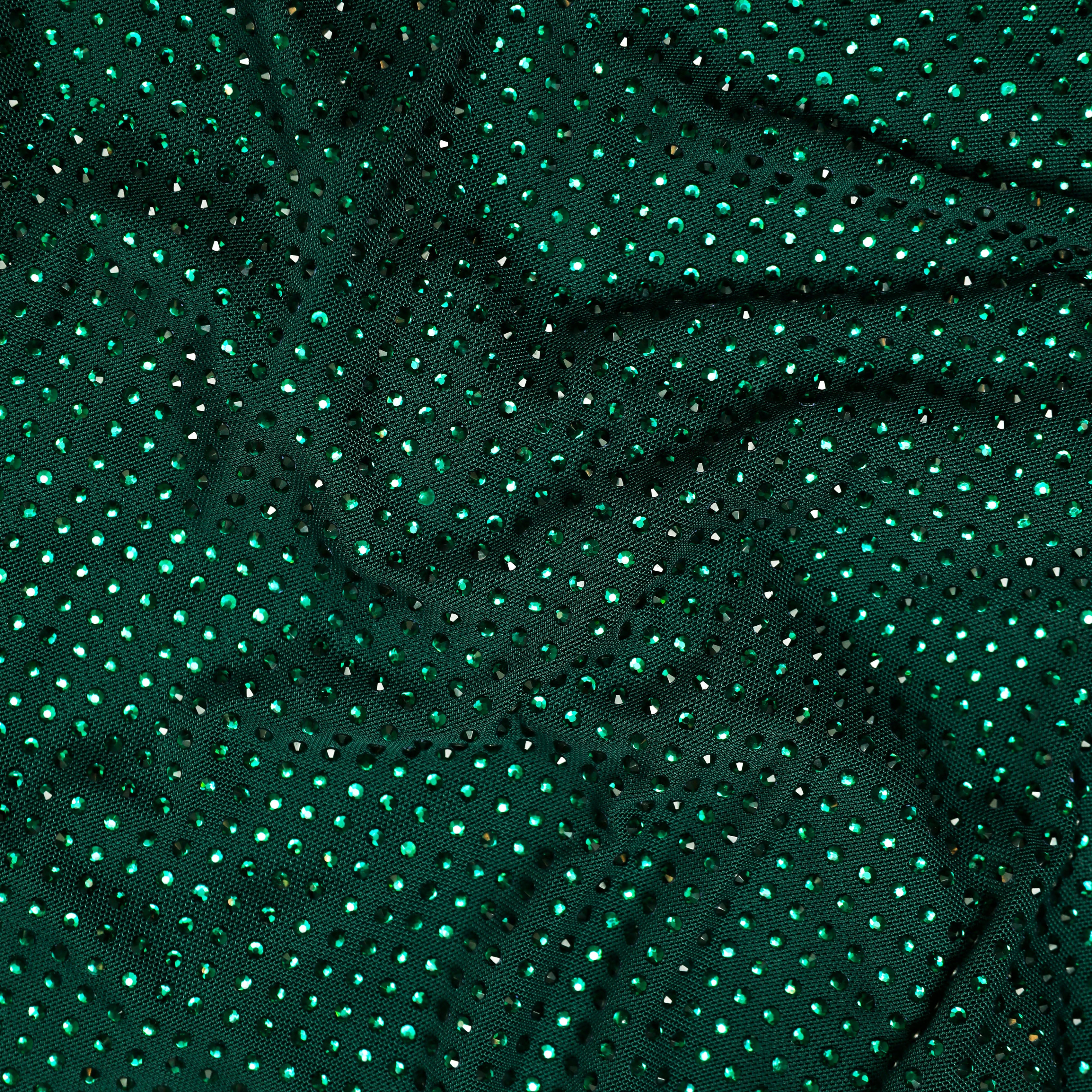 Green Rhinestone Maxi Dress