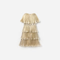 Gold Metallic Tiered Dress