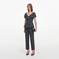 Grey Tailored Brooch Jumpsuit