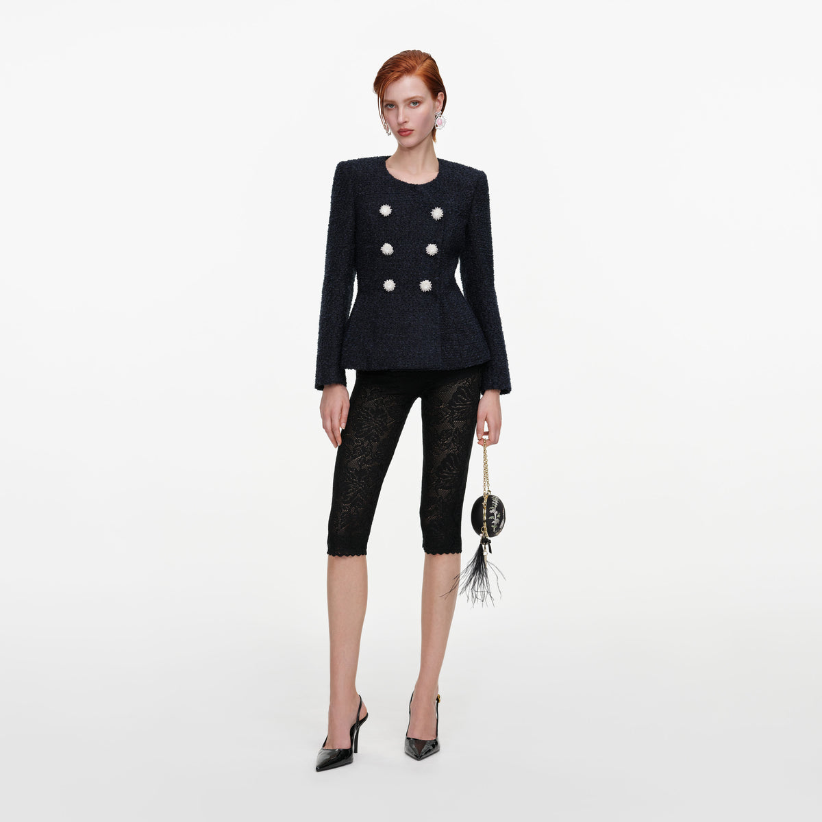 Navy Boucle Jacket