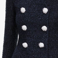 Navy Boucle Midi Dress