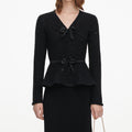 Black Sequin Knit Midi Dress