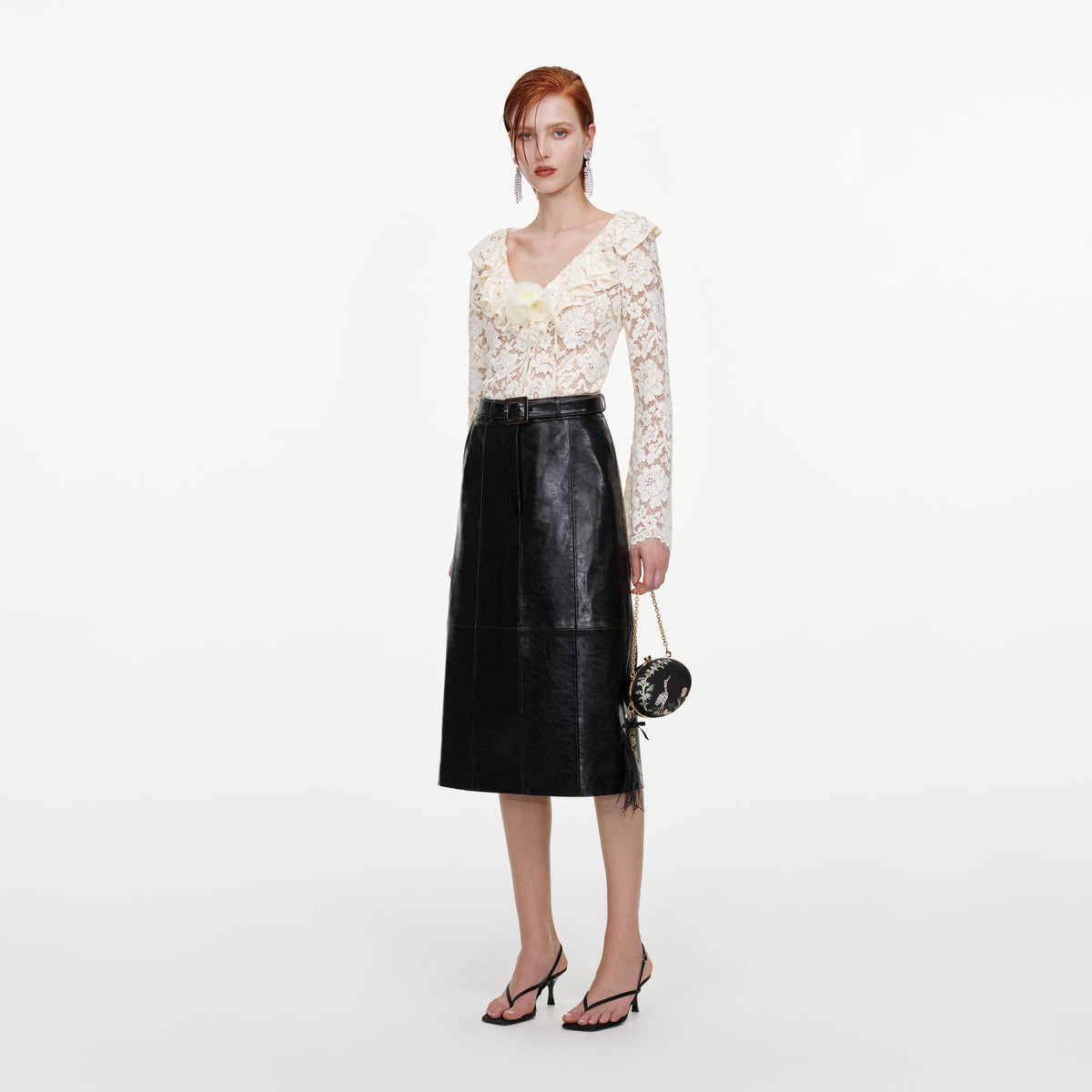 Cream Lace Frill Top