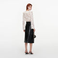 Cream Lace Frill Top