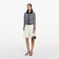 Cream Sequin Boucle Tailored Shorts