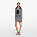 Black And White Textured Knit Jacket