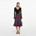 Multi Textured Knit Midi Skirt