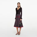 Multi Textured Knit Midi Skirt
