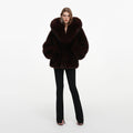 Brown Faux Fur Hooded Jacket