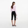 Pink Flower Pointelle Knit Cardigan