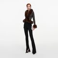 Black Flared Knit Trousers
