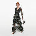 Navy Floral Georgette Maxi Dress