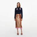 Gold Sequin Midi Skirt