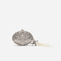 Silver Crystal Antique Oval Clutch Bag