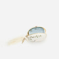 Cream Satin Embroidered Oval Clutch Bag